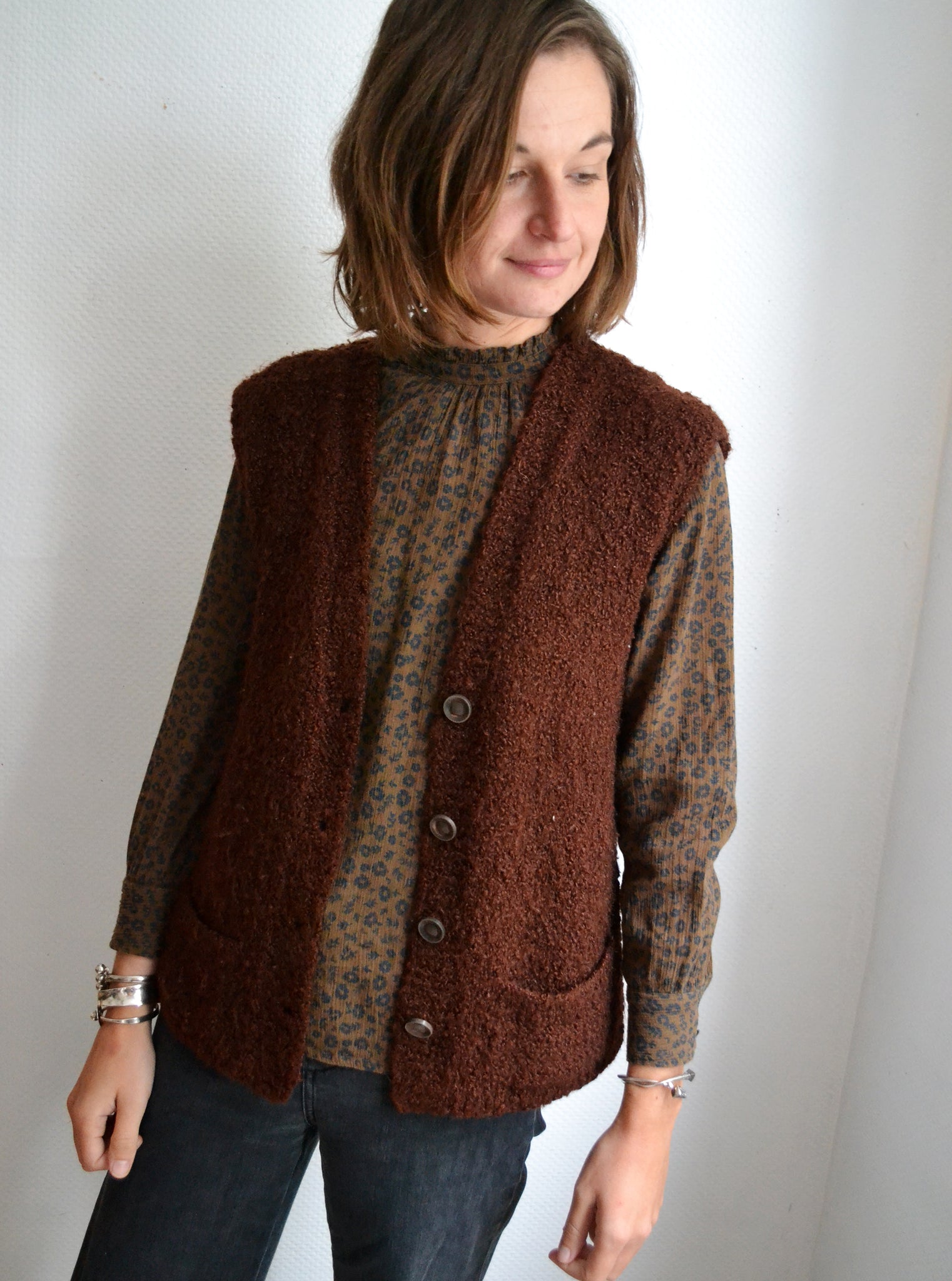 Gilet sans manche Chocolat Vintage