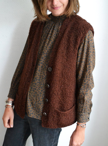 Gilet sans manche Chocolat Vintage