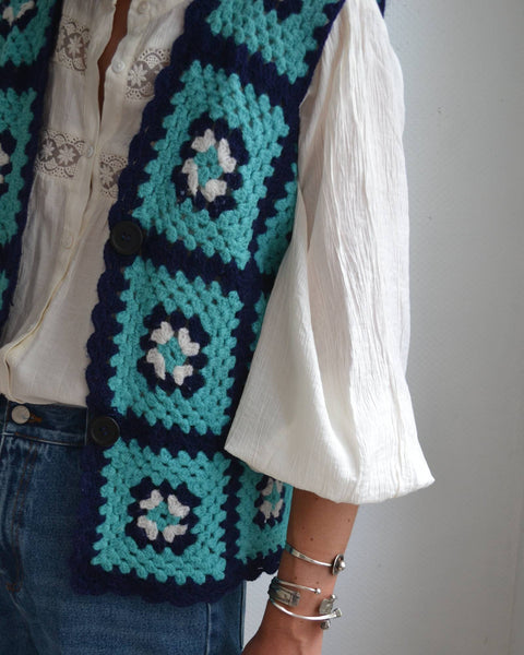 Gilet sans manche crochet Fait Main