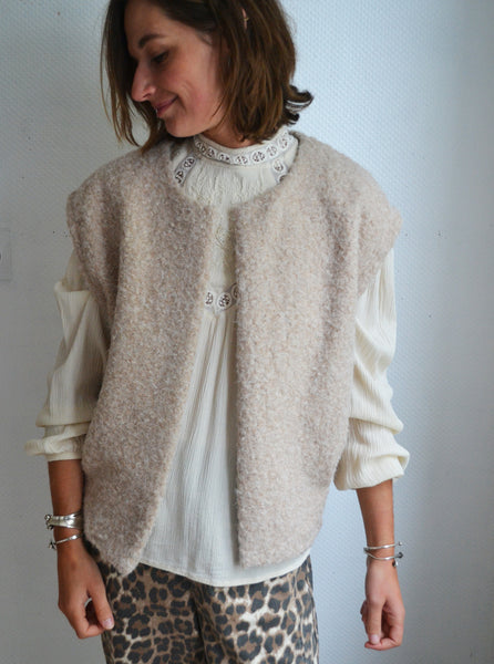 Gilet sans manche écru Neuf