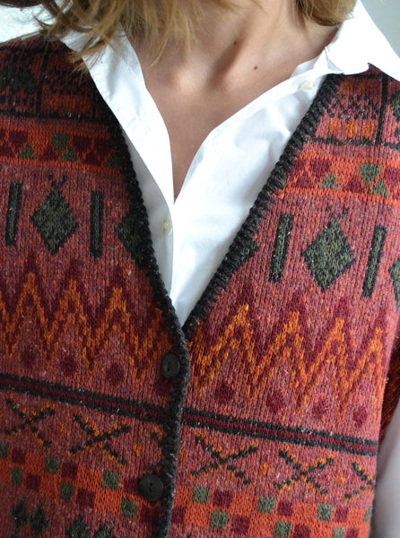 Gilet sans manche Jacquard Vintage
