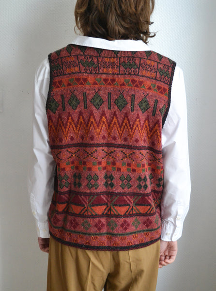 Gilet sans manche Jacquard Vintage