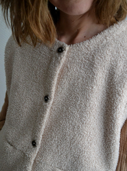Gilet sans manche Sherpa écru