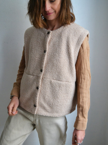 Gilet sans manche Sherpa écru