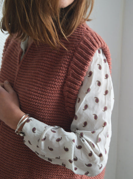 Gilet sans manche Maille Terracotta