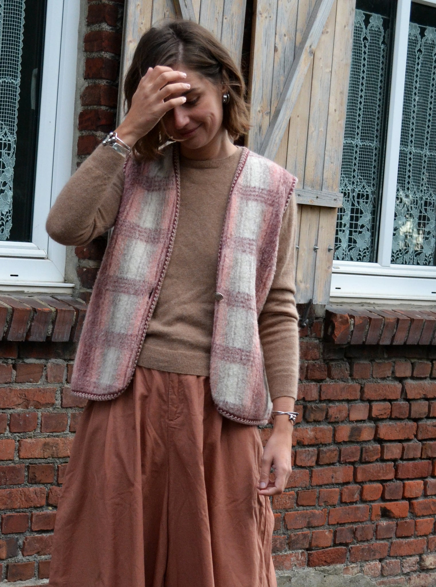 Gilet sans manche Vintage Tissu Des Pyrénées