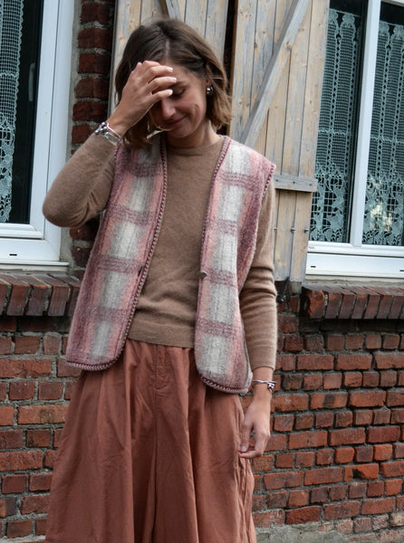 Gilet sans manche Vintage Tissu Des Pyrénées