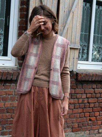 Gilet sans manche Vintage Tissu Des Pyrénées