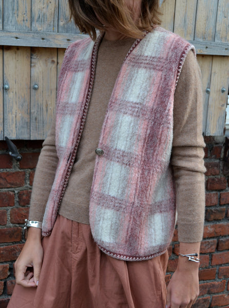 Gilet sans manche Vintage Tissu Des Pyrénées