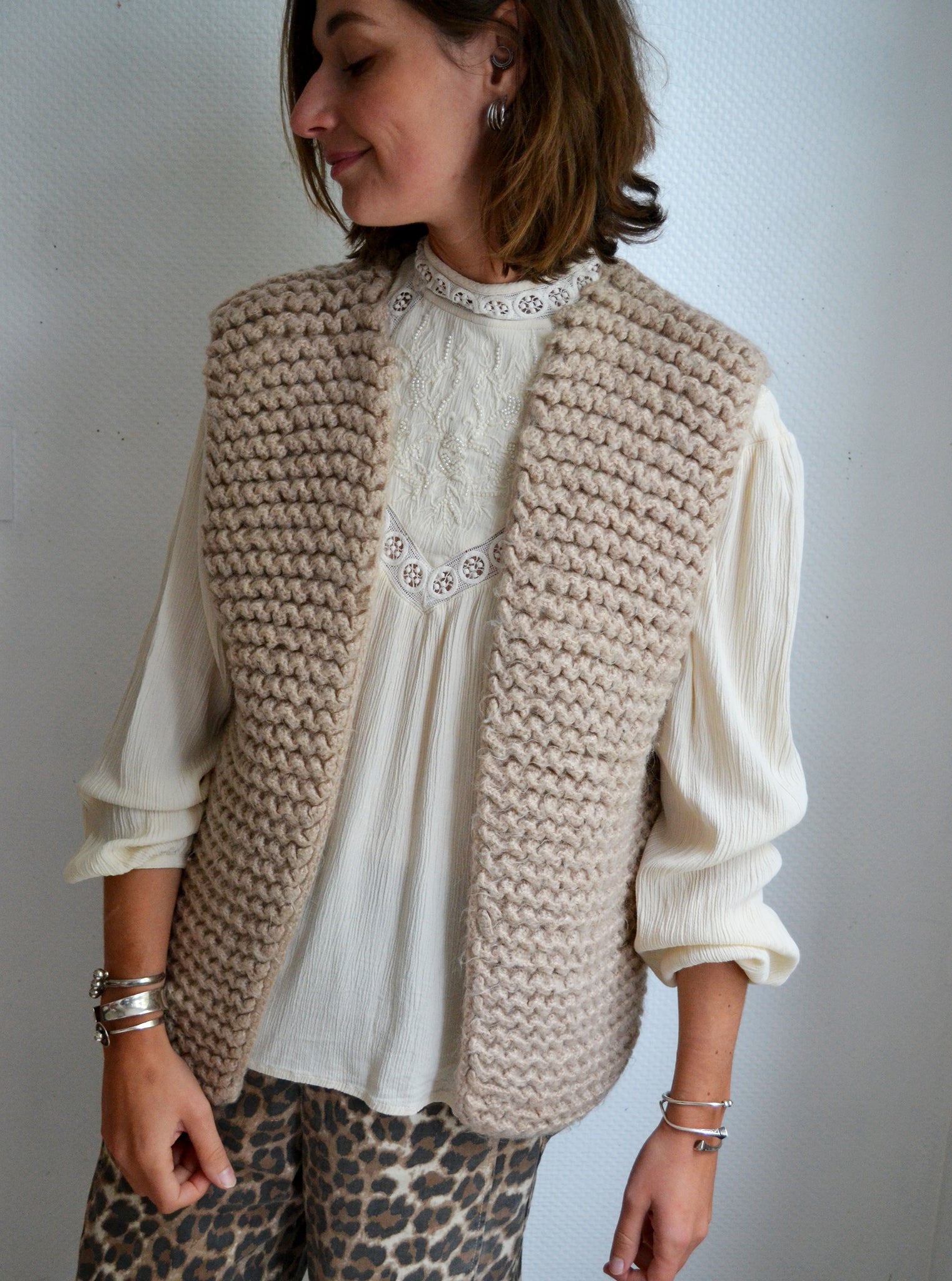 Gilet sans manche Tricot Main