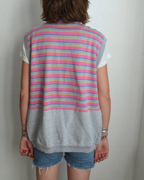 Gilet Sans manche Rayé Benetton Vintage