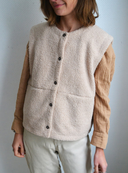 Gilet sans manche Sherpa écru