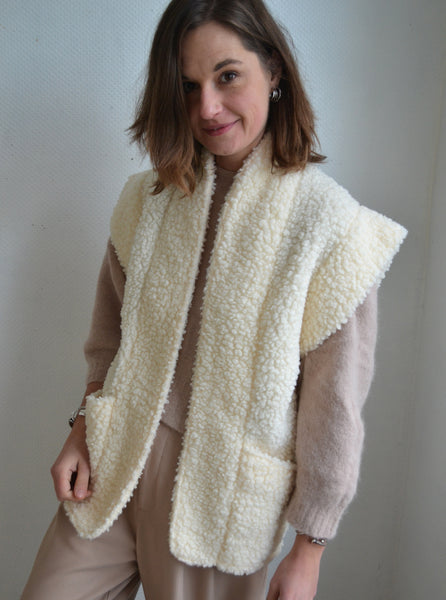 Gilet sans manche Sherpa Ecru