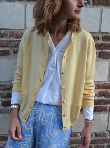 Gilet Vintage jaune tendre