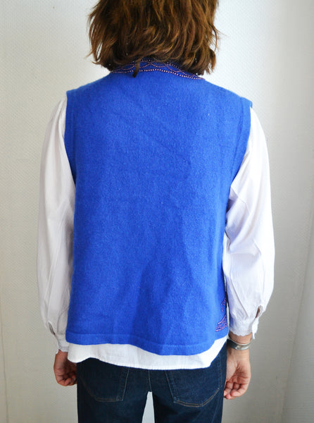 Gilet Sans Manche Laine Perlée