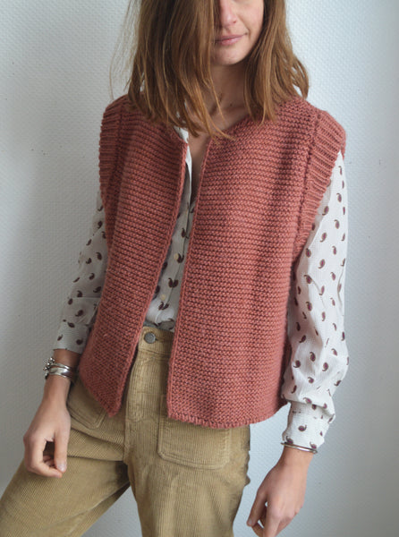 Gilet sans manche Maille Terracotta