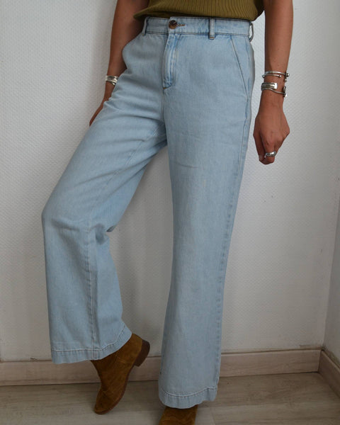 Jean flare bleu ciel