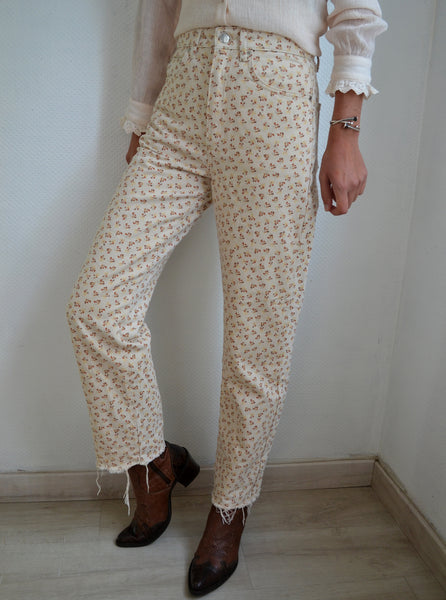Pantalon Droit Fleuri