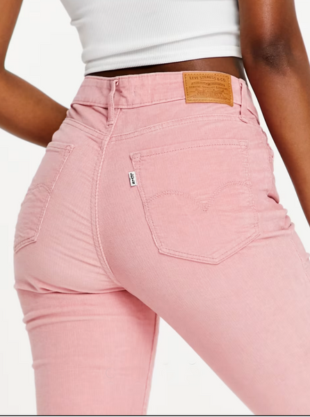 Pantalon rose velours Levis High Rise Bootcut
