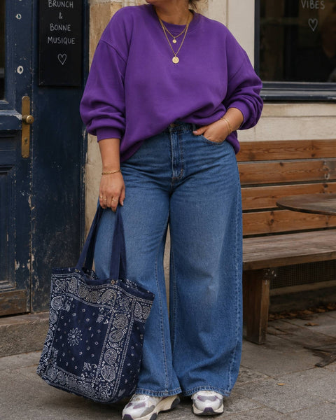 Jean large jambes blue