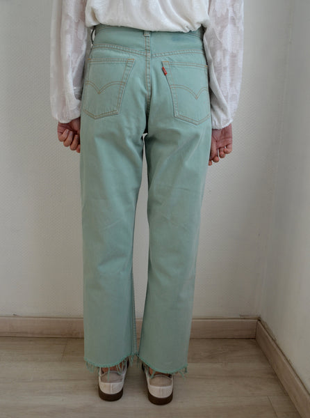 Jean Vintage Levis 501 Vert D'eau