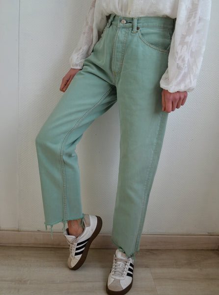 Jean Vintage Levis 501 Vert D'eau