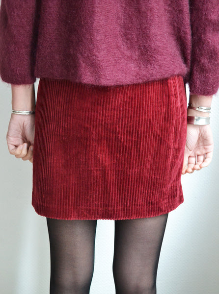 Jupe Velours Bordeaux Savoni Des Petits Hauts