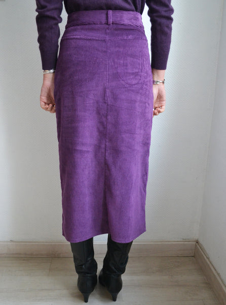 Jupe Violet Côtelé