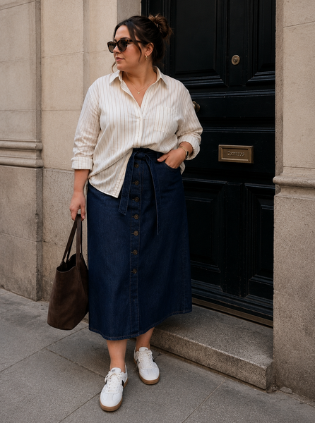 Jupe Midi Jean Brut