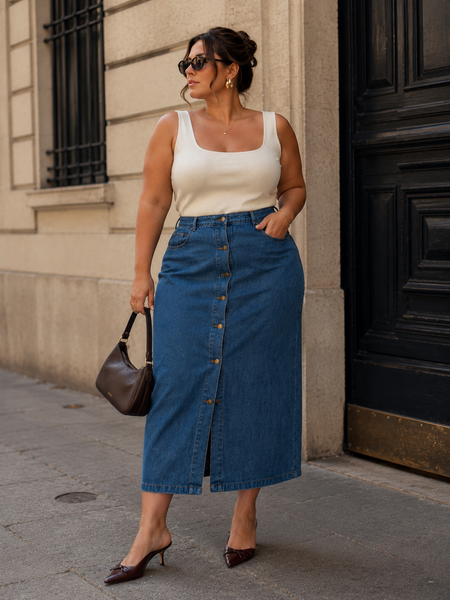 Jupe longue Denim