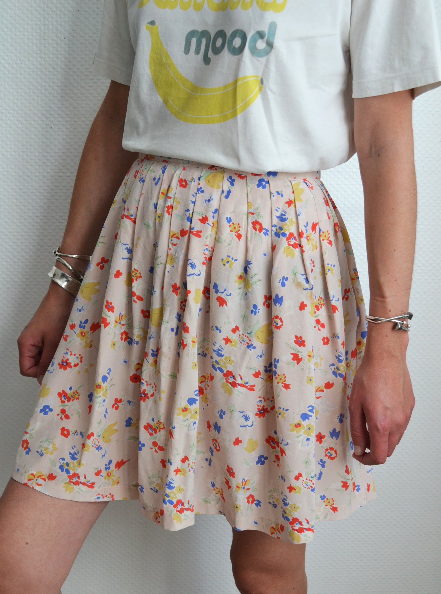 Jupe en Soie Fleurie Des Petits Hauts