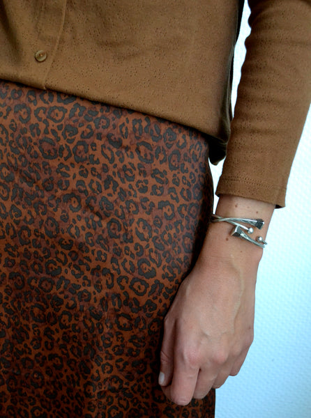 Jupe Satin léopard