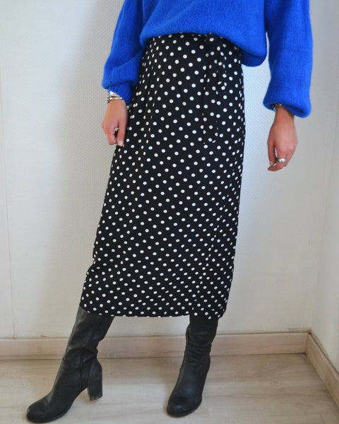 Jupe à Pois Marine Vintage