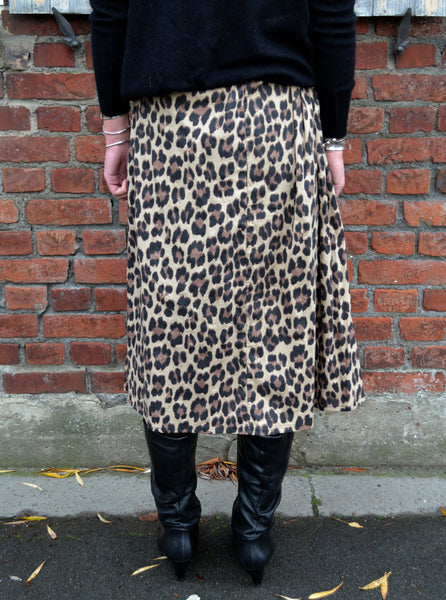Jupe midi Léopard
