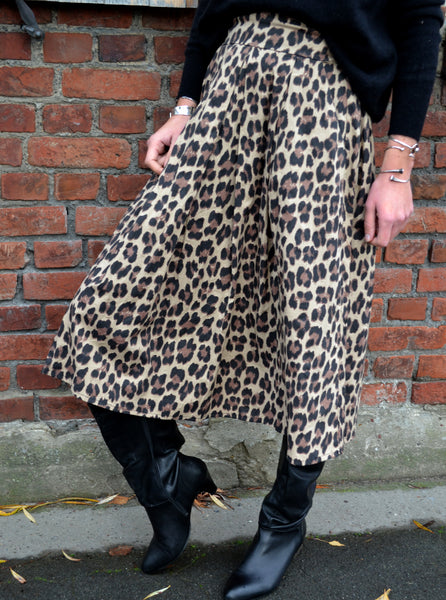 Jupe midi Léopard