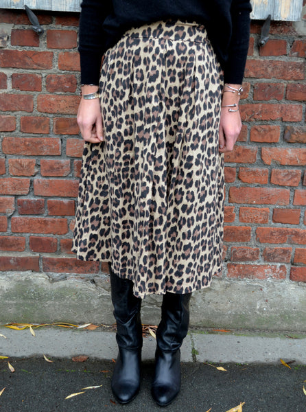 Jupe midi Léopard