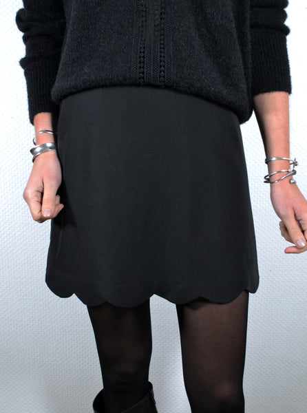Jupe Noire Festonnée