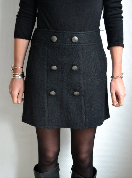 Jupe Pure Laine Noir