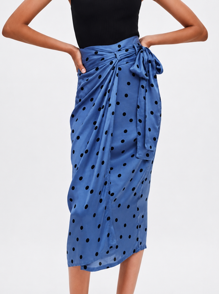 Jupe Paréo Pois Bleue