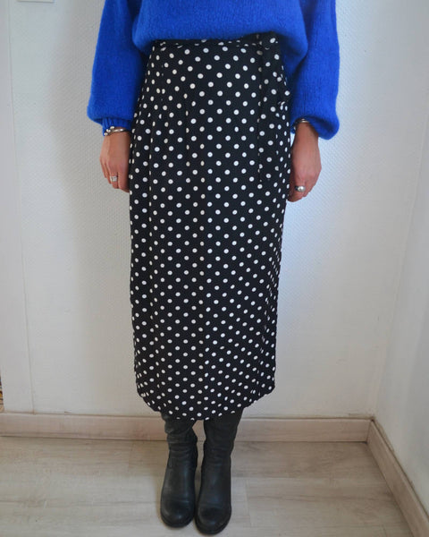 Jupe à Pois Marine Vintage