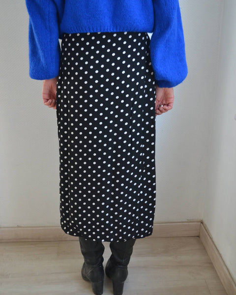 Jupe à Pois Marine Vintage
