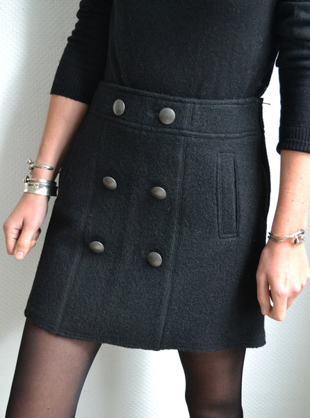 Jupe Pure Laine Noir