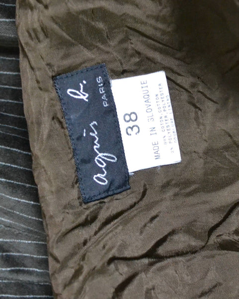 Jupe Rayée Kaki Agnès b Vintage