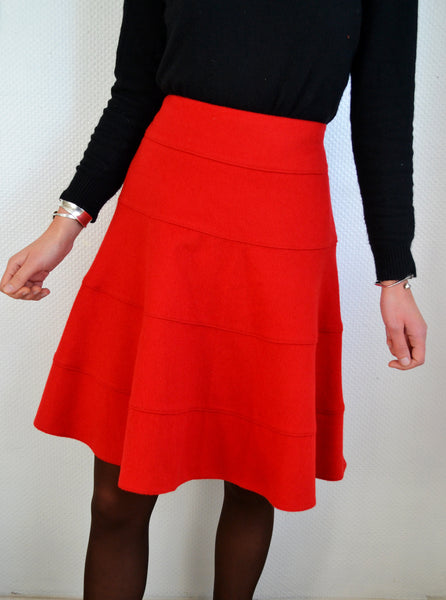 Jupe en Laine Rouge Paule Ka