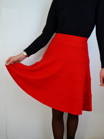 Jupe en Laine Rouge Paule Ka
