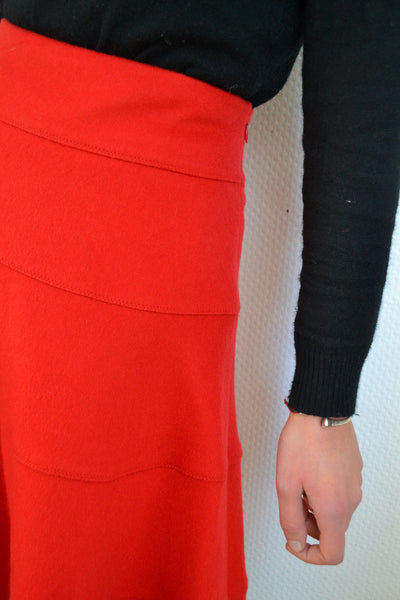 Jupe en Laine Rouge Paule Ka