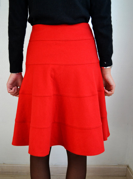 Jupe en Laine Rouge Paule Ka