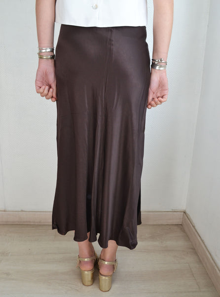 Jupe Midi Choco Satin