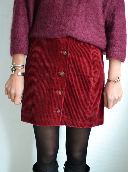 Jupe Velours Bordeaux Savoni Des Petits Hauts