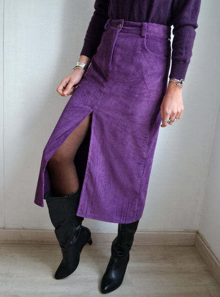 Jupe Violet Côtelé